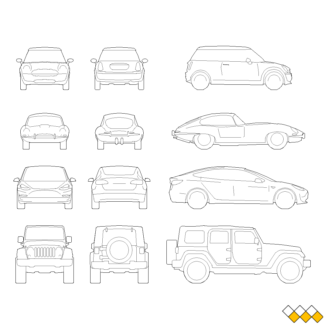 DWG Car elevation block