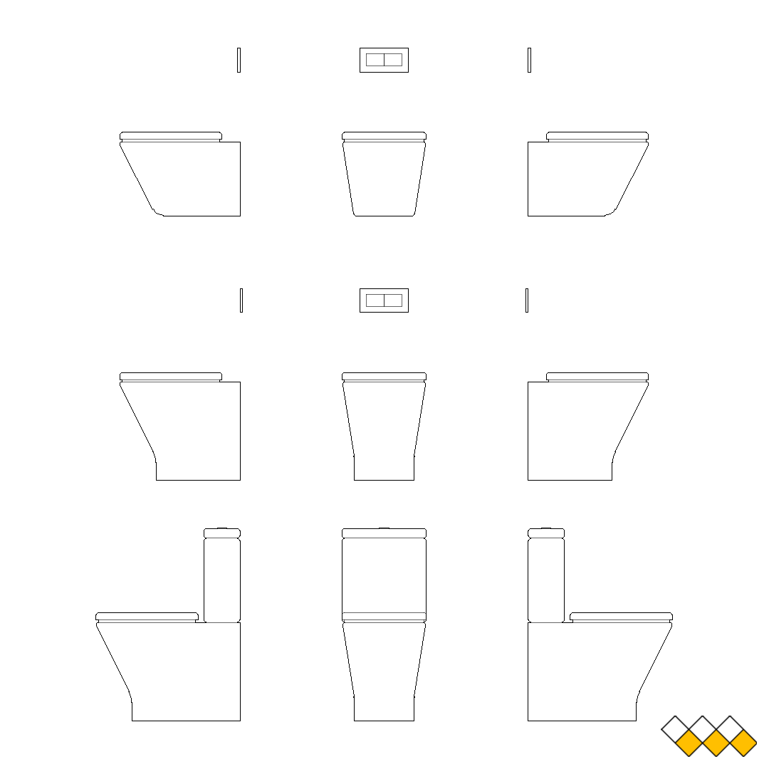 DWG Toilet elevation block
