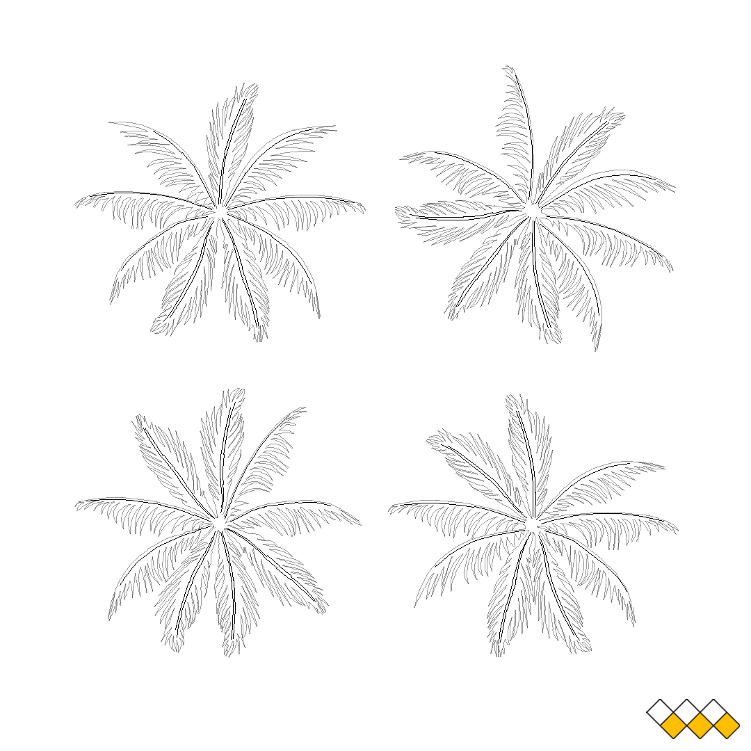 DWG Palm Tree block