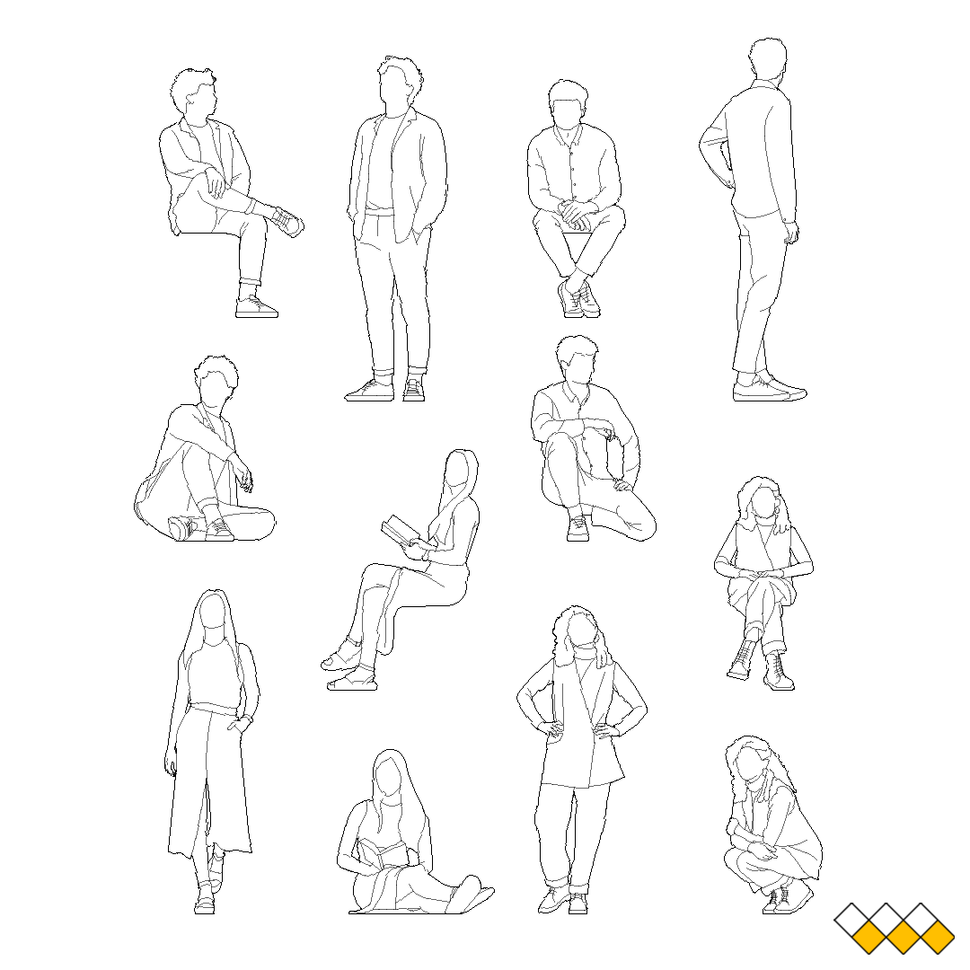DWG People elevation block