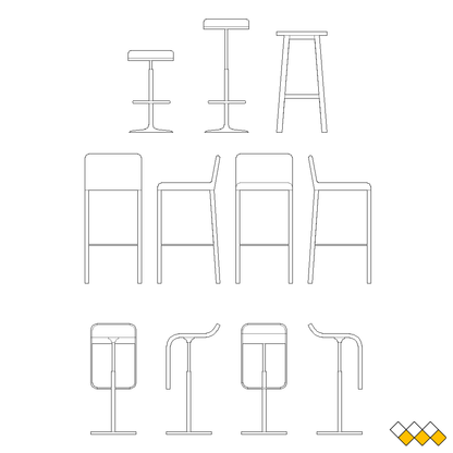 DWG Counter Stool elevation block