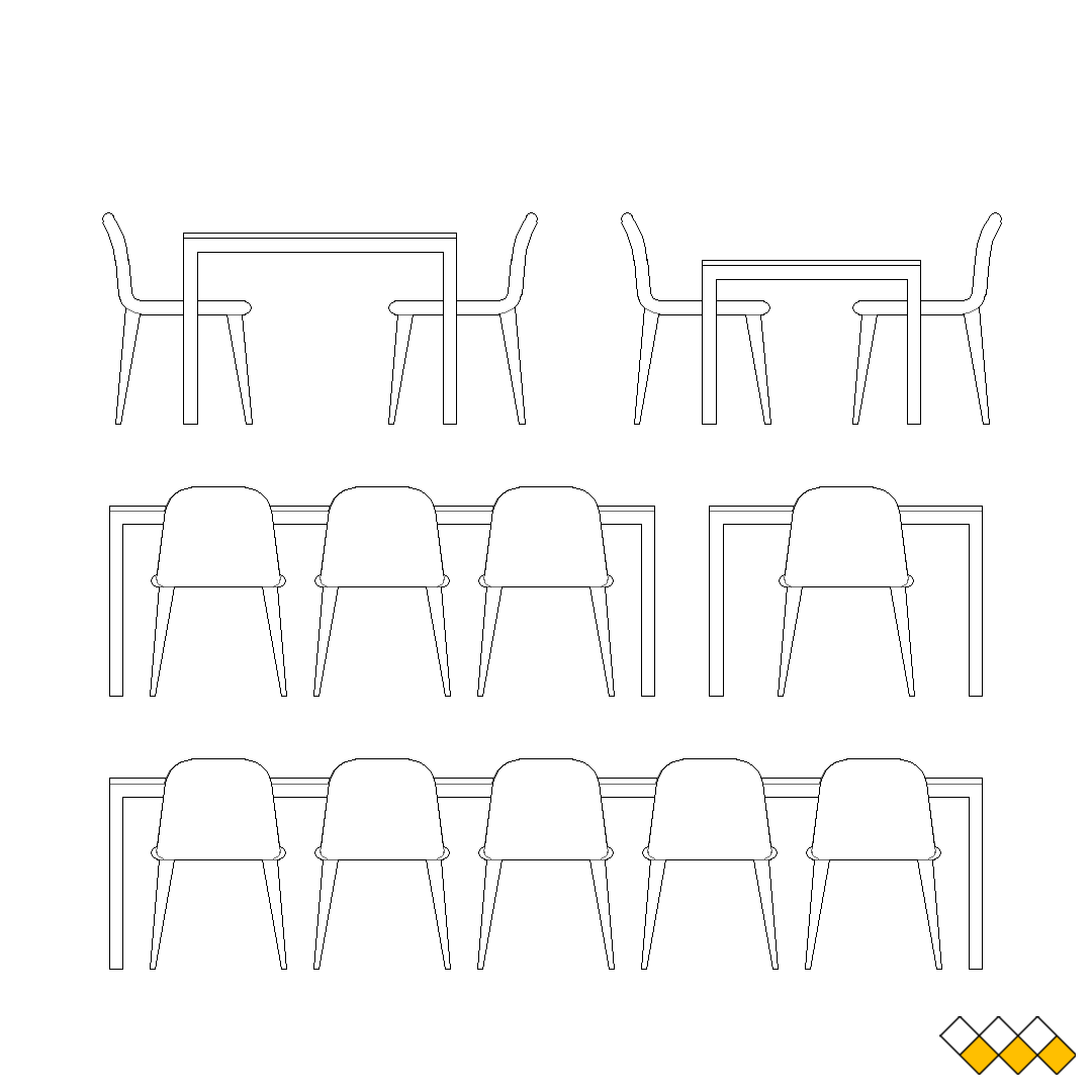 DWG Dining Table elevation block