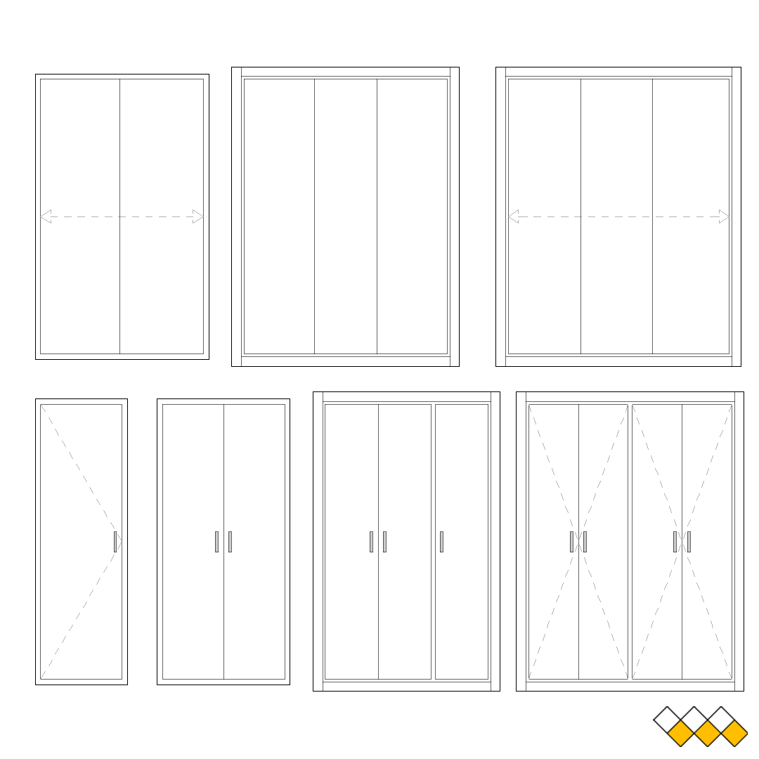 DWG Fitted Wardrobe elevation block