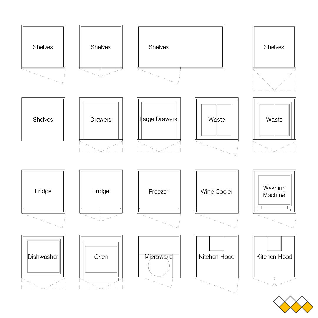 DWG Kitchen Cabinet detail block