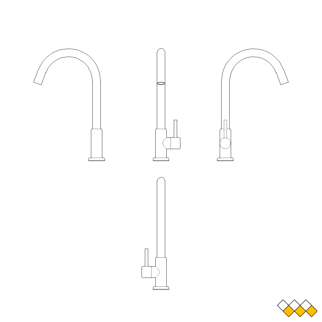 DWG Kitchen Faucet Elevation block