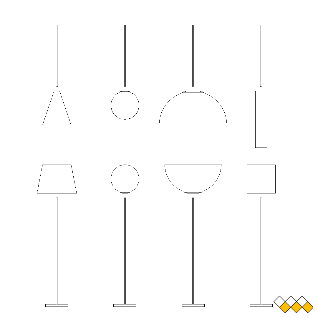 DWG Lamp elevation block