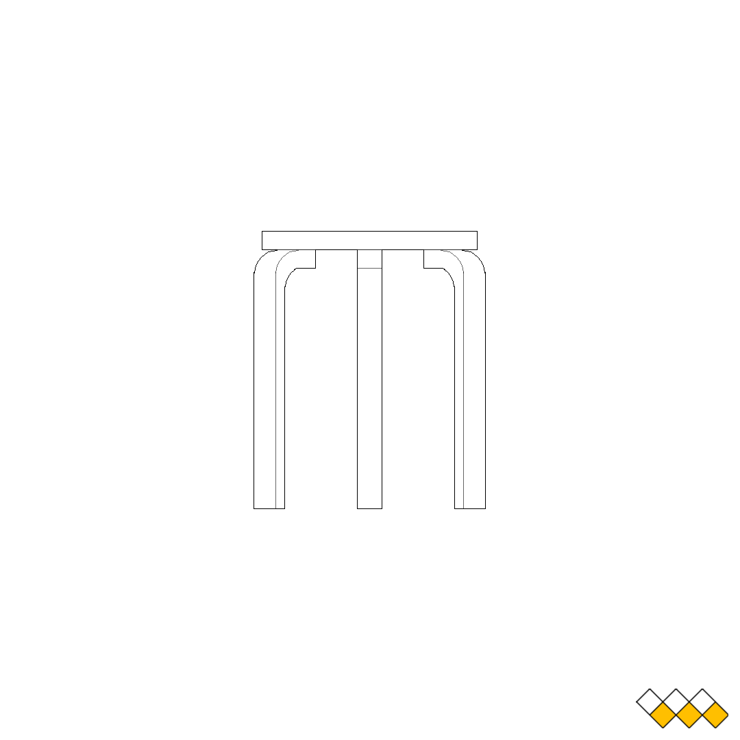 Low Stool elevation CAD