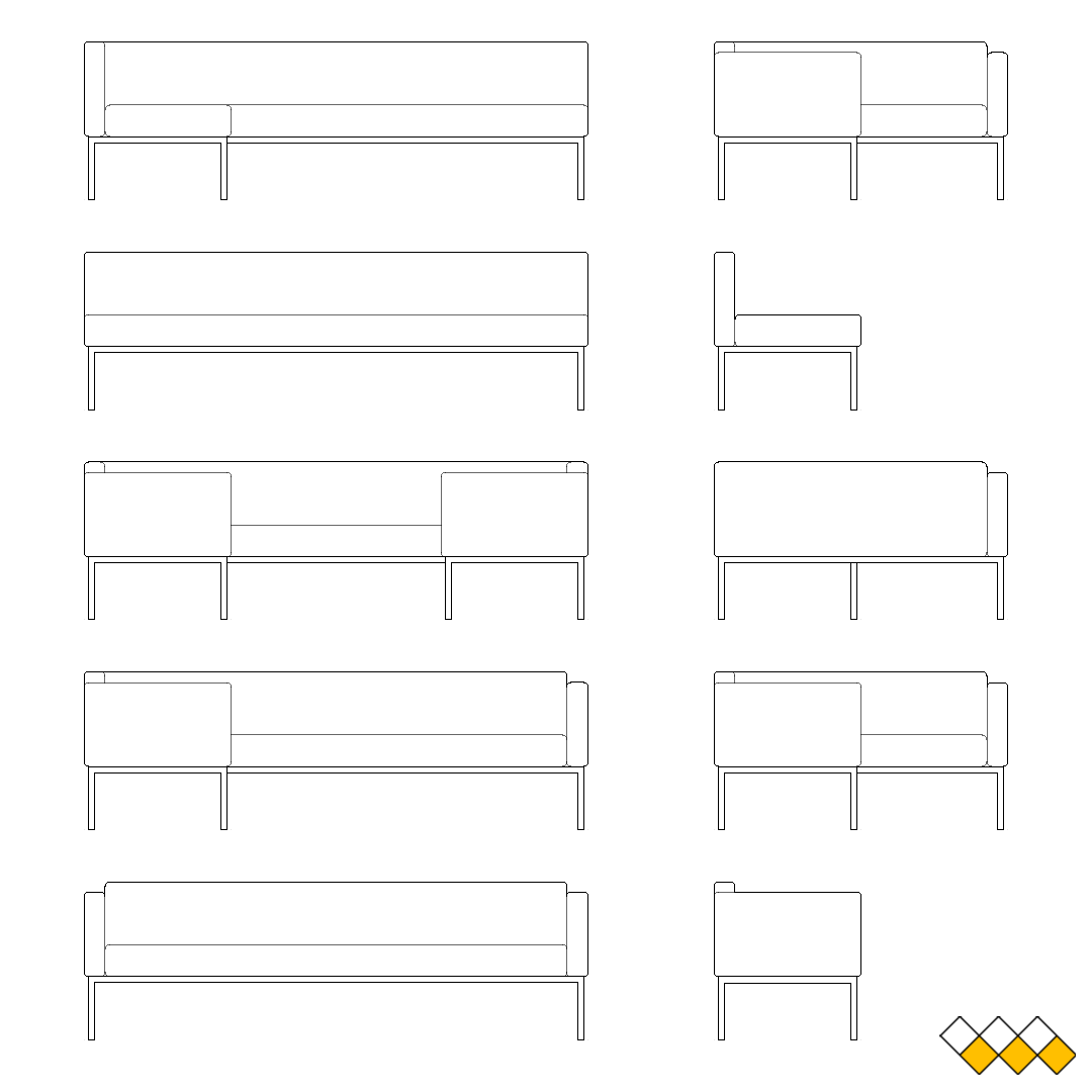 DWG Sofa elevation block