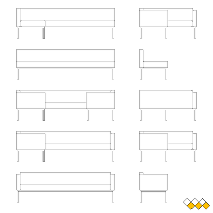 DWG Sofa elevation block